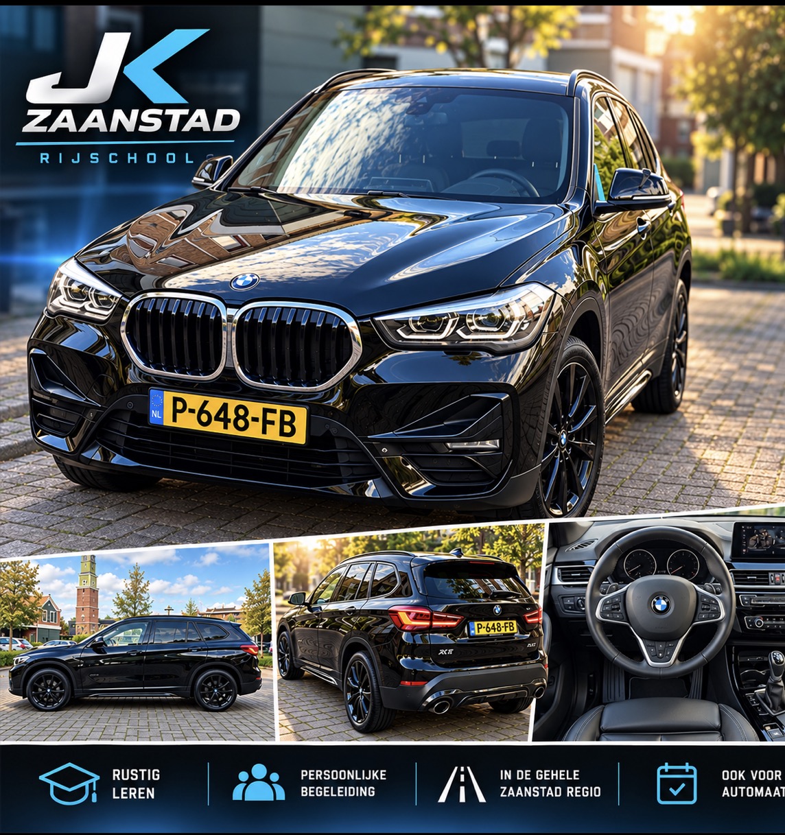 Zwarte BMW X1 van JK Zaanstad